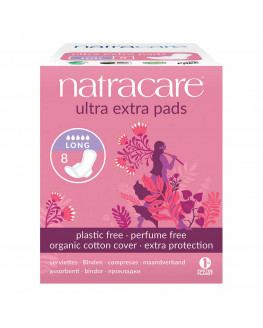 Natracare Ultra Extra Sanitary Pads-Long - 8-Piece