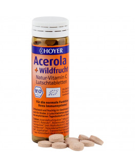 HOYER - Acérola + pastilles aux fruits sauvages bio - 60 pcs.