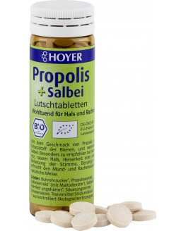 HOYER - Pastillas de propóleo y salvia orgánico - 60 uds.