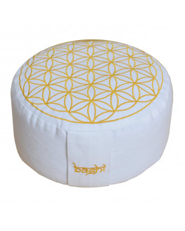 Baghi - Coussin de méditation, Fleur de vie - Blanc