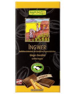 Rapunzel De Chocolate Negro Chocolate Y Jengibre 55% - 80