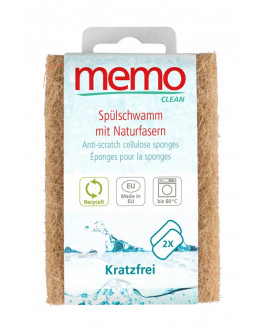 Memo - esponjas para lavavajillas con fibra natural, paquete de 2