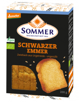 Sommer - Demeter Schwarzer Emmer Zwieback - 200g